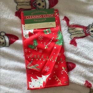 Festive Red Microfiber Cleaning Cloth